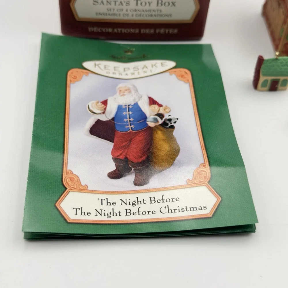 Hallmark‎ Keepsake 2001 Santa's Toy Box Set of 4 Christmas Ornaments Vintage